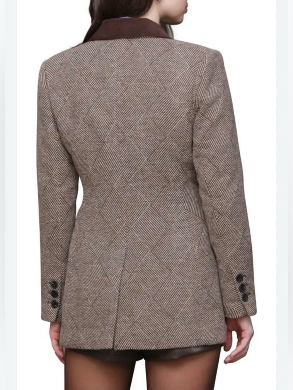 Avec Les Filles Basket Weave Double-Breasted Hourglass Blazer Large - Picture 11 of 12